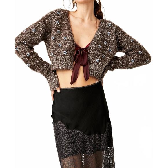 FREE PEOPLE Sweaters - NEW FREE PEOPLE twinkle cardigan in hot fudge